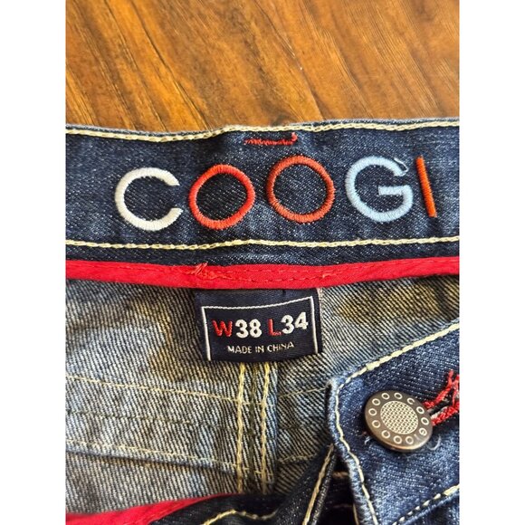 VTG Coogi Mens Straight-Leg Blue Denim Jeans Embroidered Pockets 38 x 34 Y2K Hip - Picture 8 of 10